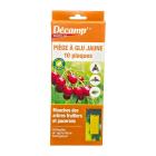 Piège chromatique jaune contre la mouche des arbres fruitiers - Lot de 10